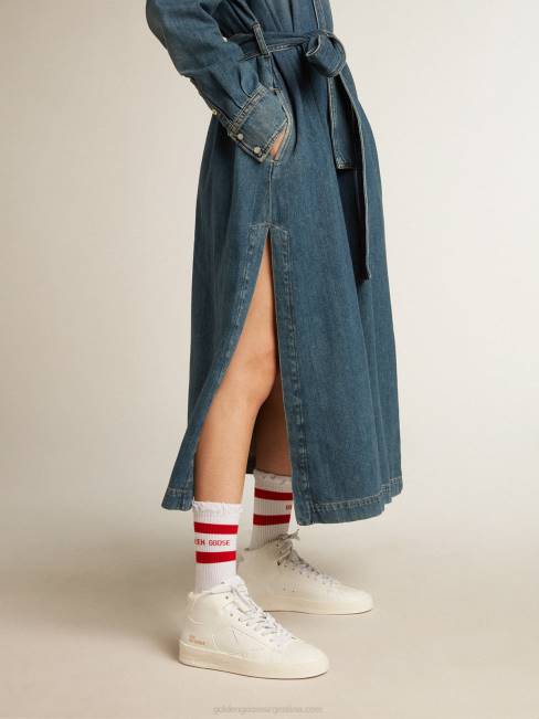 Golden Goose mujer mid-stardan de base biológica con estrella blanca y lengüeta en el talón 6846205