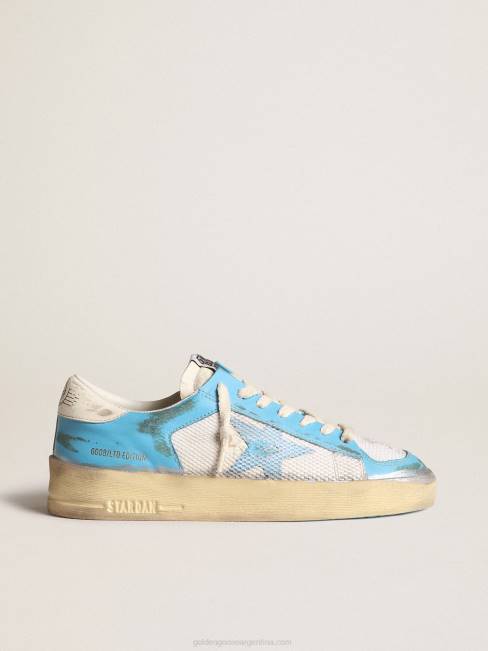 Golden Goose mujer stardan lab de napa azul claro y malla blanca 6846151