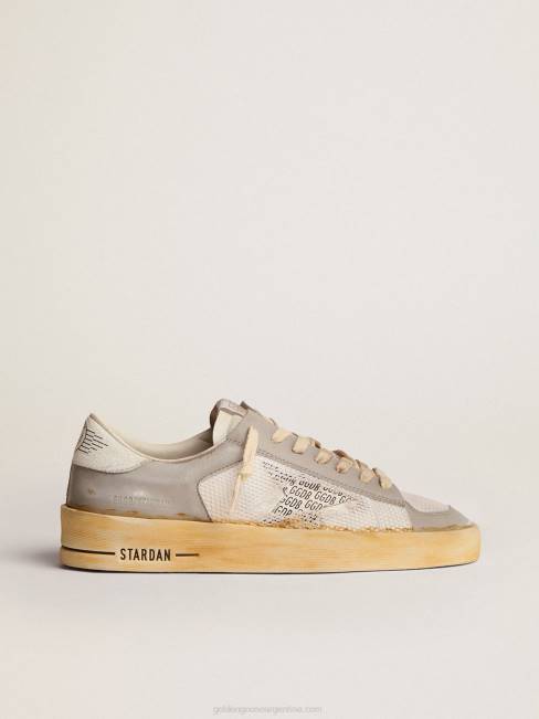Golden Goose mujer zapatillas stardan con estrella de piel blanca con estampado ggdb y refuerzo del talón de piel craquelada blanca 6846128
