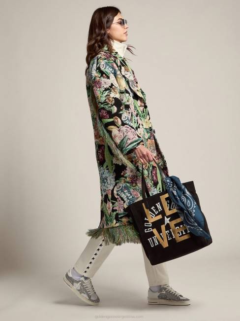 Golden Goose mujer zapatillas stardan con purpurina plateada 6846105