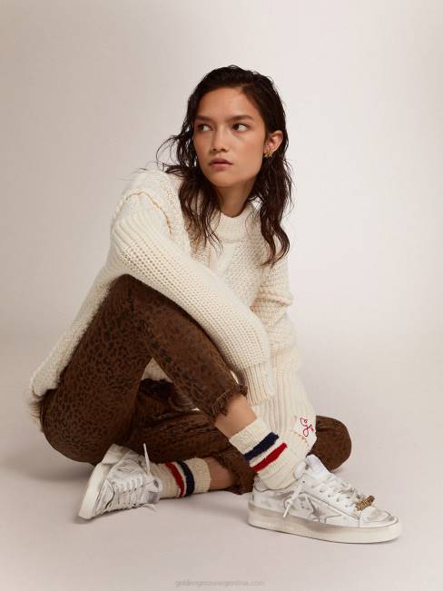 Golden Goose mujer zapatillas stardan de piel blanca con tratamiento desgastado 6846254