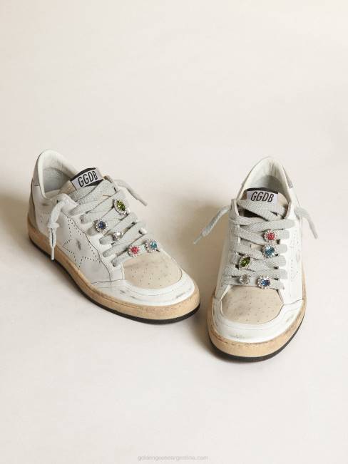 Golden Goose mujer Zapatillas ball star lab de piel blanca con estrella perforada 684662