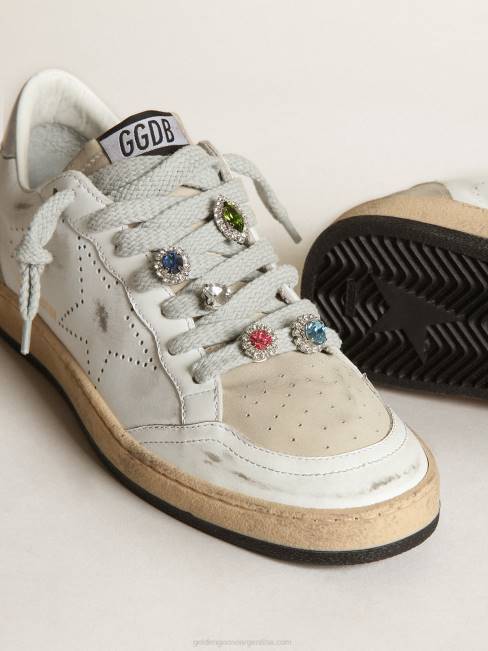 Golden Goose mujer Zapatillas ball star lab de piel blanca con estrella perforada 684662