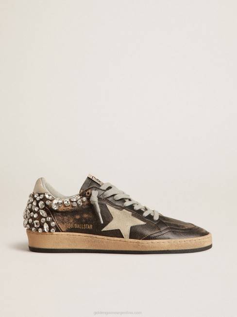 Golden Goose mujer estrella bola en cuero negro con decoración de cristal 6846141