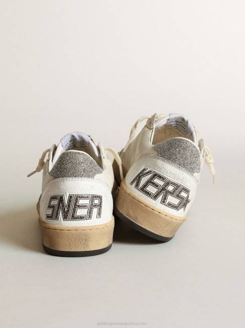 Golden Goose mujer estrella de bola blanca con una estrella de cristal swarovski y refuerzo en el talón 6846194