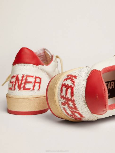 Golden Goose mujer zapatillas deportivas ball star blancas de piel con estrella roja y refuerzo en el talón 684668