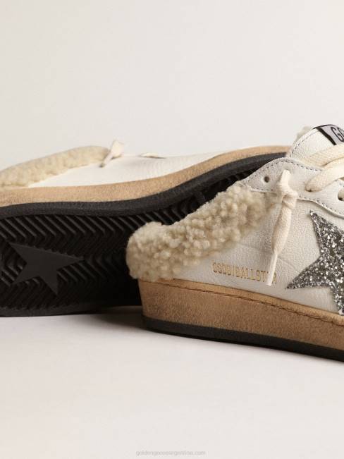 Golden Goose mujer zuecos de estrella de bola con estrella brillante y forro de borrego 6846145