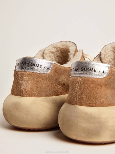 Golden Goose mujer Zapato space-star de ante color tabaco con interior de borrego 6846178