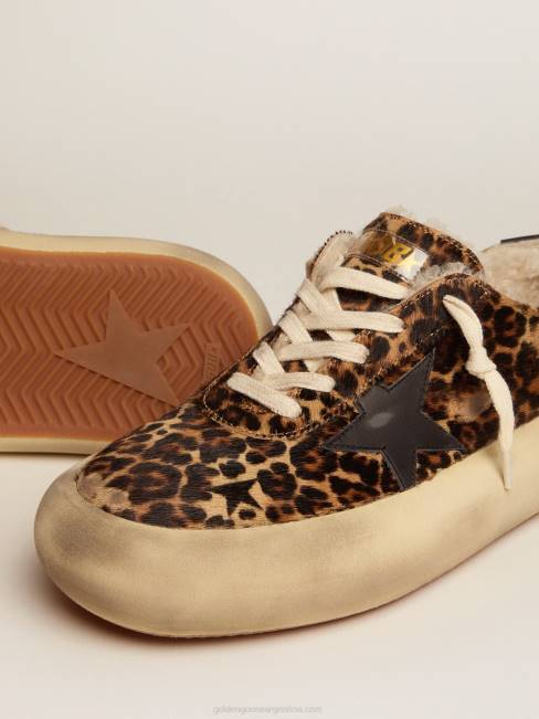 Golden Goose mujer zapatos space-star de piel de potro animal print con forro de borrego 6846154