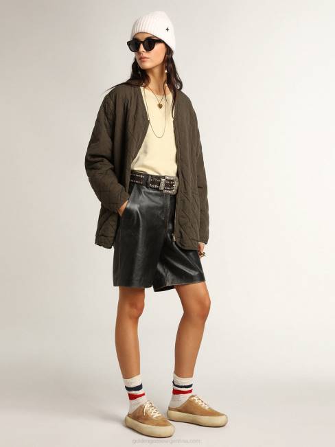 Golden Goose mujer zuecos space-star de ante color tabaco con estrella perforada 6846150