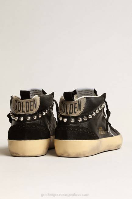 Golden Goose mujer mid star de napa y ante negro con estrella de cristal de swarovski 6846161