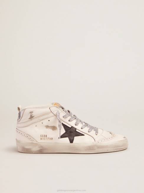 Golden Goose mujer zapatillas deportivas de media estrella con refuerzo laminado en el talón y cordones brillantes 68464