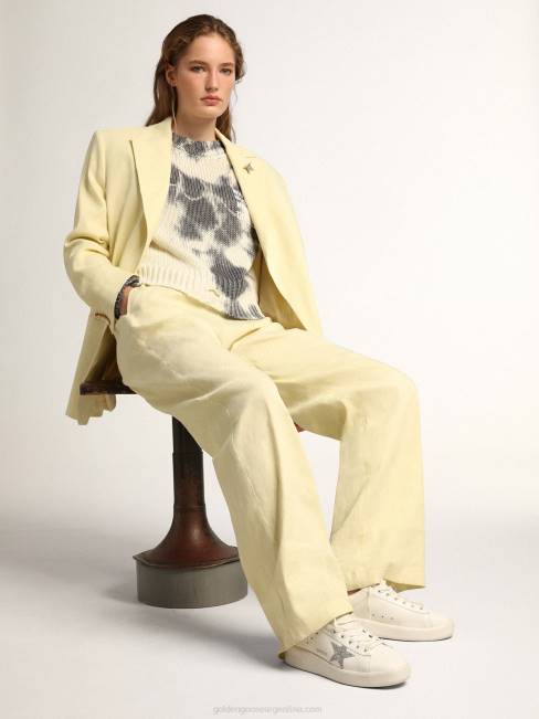 Golden Goose mujer purestar de piel blanca con estrella de cristal de swarovski plateada 684697