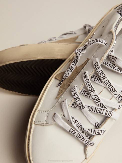 Golden Goose mujer zapatillas hi star con estrella de ante gris paloma y refuerzo en el talón con microcristales de swarovski 6846251