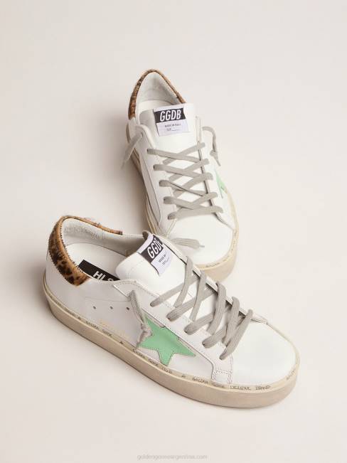 Golden Goose mujer zapatillas hi star con refuerzo del talón con estampado de leopardo 6846112
