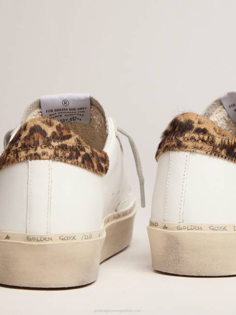 Golden Goose mujer zapatillas hi star con refuerzo del talón con estampado de leopardo 6846112