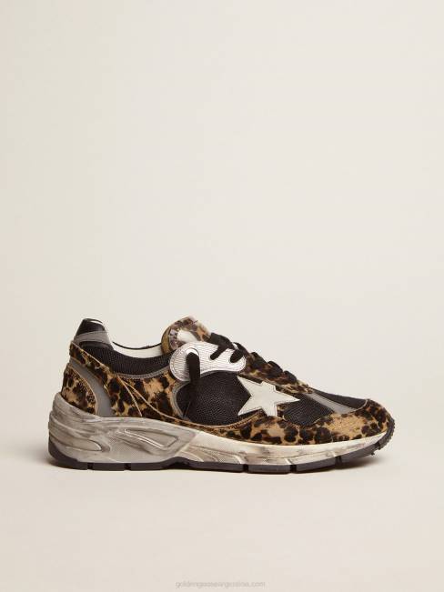 Golden Goose mujer zapatillas dad-star de piel de potro con estampado de leopardo 684689