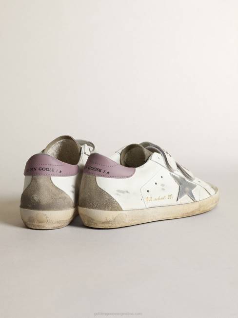 Golden Goose mujer Zapatillas deportivas old school con estrella de piel laminada plateada e inserciones de ante gris tórtola 6846266