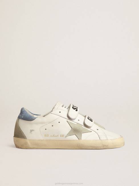 Golden Goose mujer old school con estrella de ante gris hielo y refuerzo del talón azul claro 6846185