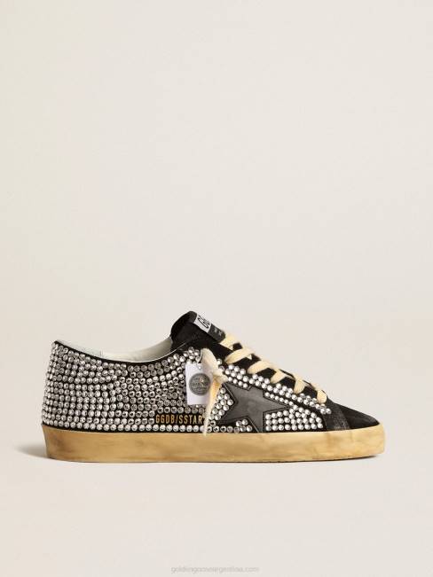 Golden Goose mujer super-star ltd con cristales swarovski y estrella de cuero negro 6846235