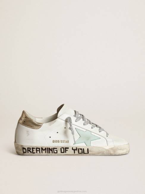 Golden Goose mujer super-star ltd con una estrella aguamarina y una lengüeta de platino en el talón 6846263