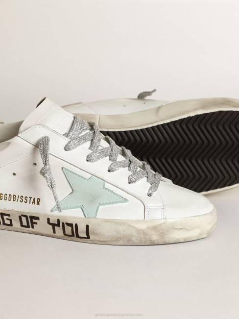 Golden Goose mujer super-star ltd con una estrella aguamarina y una lengüeta de platino en el talón 6846263