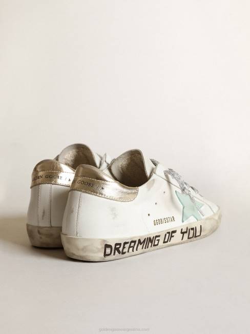 Golden Goose mujer super-star ltd con una estrella aguamarina y una lengüeta de platino en el talón 6846263