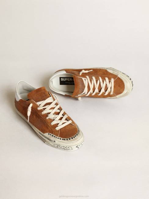 Golden Goose mujer super-star ltd en ante tostado con estrella perforada 6846147
