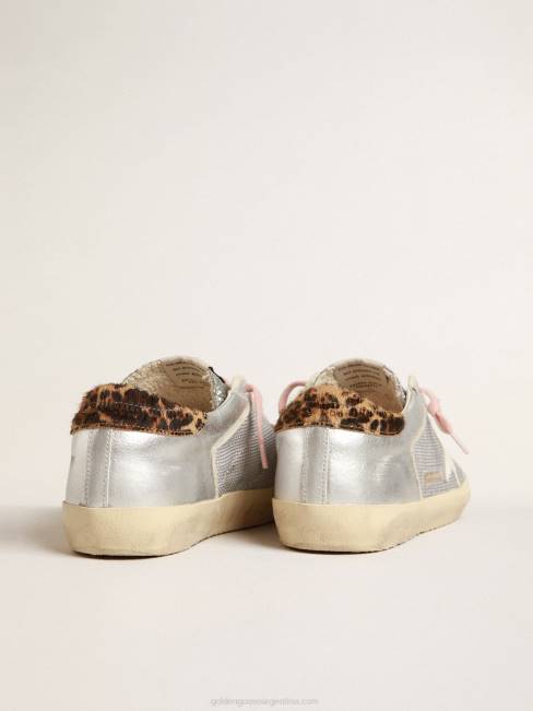 Golden Goose mujer super-star ltd en malla y ante con lengüeta plateada brillante 6846250