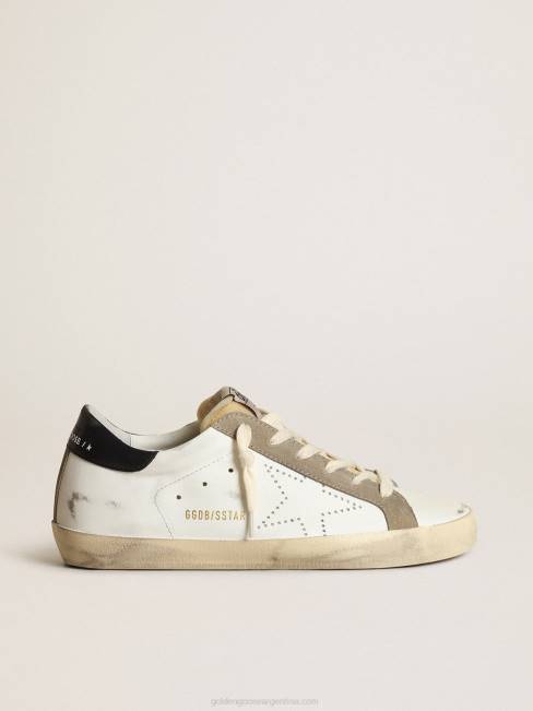 Golden Goose mujer zapatillas deportivas super-star con estrella perforada y refuerzo del talón de piel azul noche brillante 68461