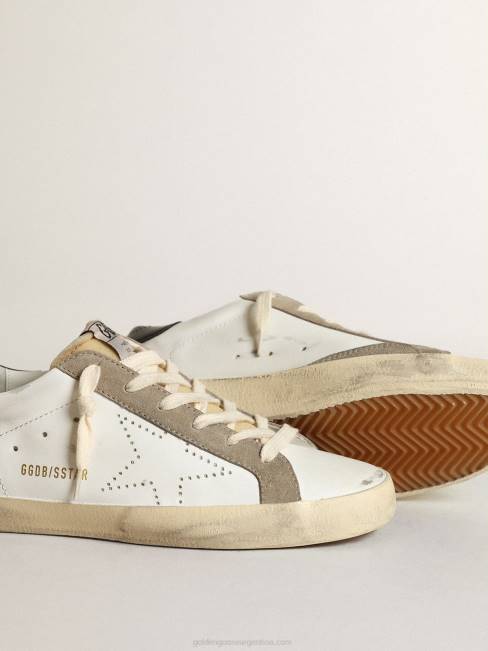 Golden Goose mujer zapatillas deportivas super-star con estrella perforada y refuerzo del talón de piel azul noche brillante 68461