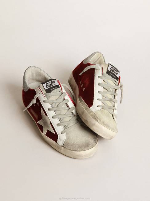 Golden Goose mujer zapatillas deportivas super-star de terciopelo con refuerzo brillante en el talón 684673