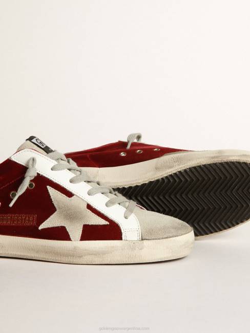 Golden Goose mujer zapatillas deportivas super-star de terciopelo con refuerzo brillante en el talón 684673