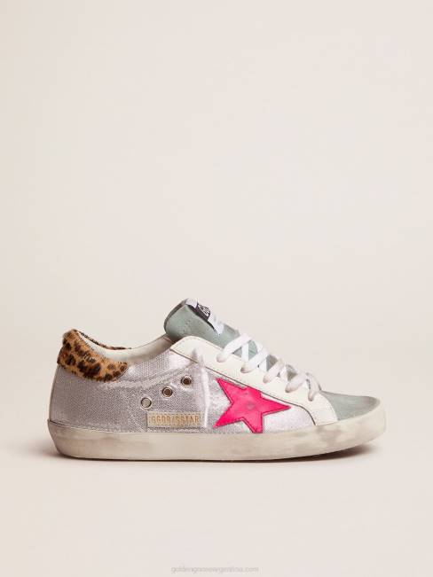 Golden Goose mujer zapatillas deportivas superestrella con lentejuelas y refuerzo del talón con estampado de leopardo 684691