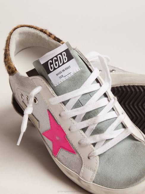 Golden Goose mujer zapatillas deportivas superestrella con lentejuelas y refuerzo del talón con estampado de leopardo 684691