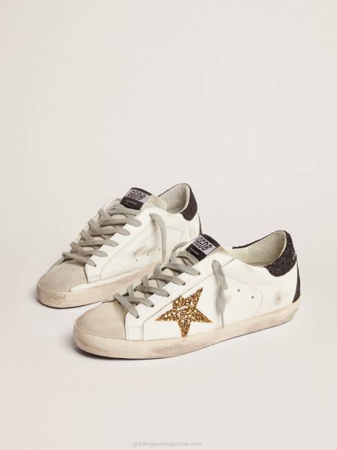 Golden Goose mujer zapatillas super-star con estrella dorada y refuerzo negro brillante en el talón 6846277