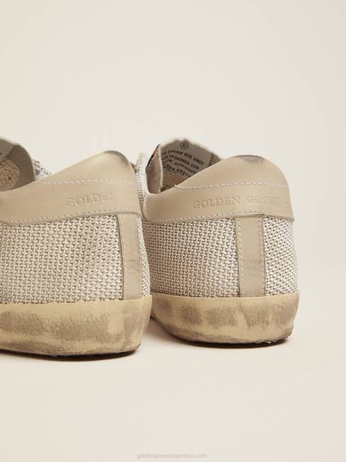 Golden Goose mujer zapatillas super-star de malla con estrella con estampado de leopardo 684692