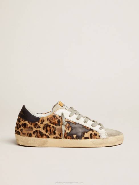 Golden Goose mujer zapatillas super-star de piel flocada con estampado de leopardo 6846272