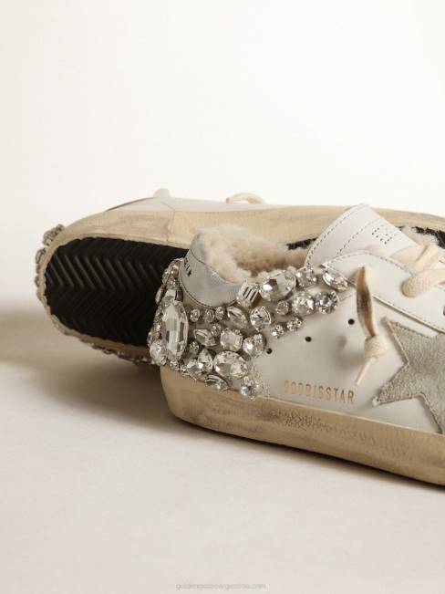 Golden Goose mujer zapatillas superestrella con forro de borrego y cristales decorativos 6846189