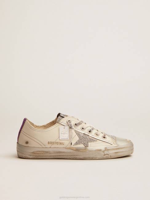Golden Goose mujer Zapatillas deportivas v-star ltd de piel blanca y cristales de swarovski 684690