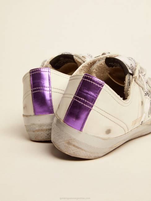 Golden Goose mujer Zapatillas deportivas v-star ltd de piel blanca y cristales de swarovski 684690