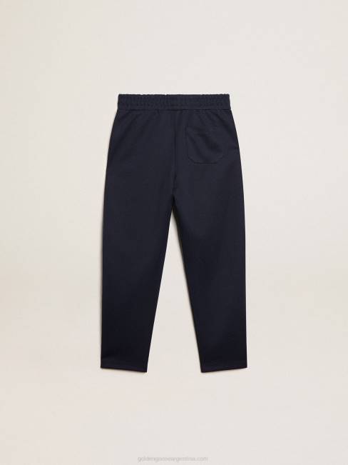 Golden Goose niños Joggers azul oscuro con franja blanca y estrellas a contraste 6846912