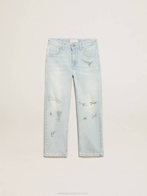 Golden Goosevaqueros de niño blanqueados con tratamiento desgastado 6846913