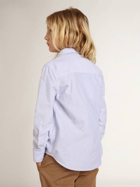 Golden Goosecamisa de niño con rayas celestes 6846889
