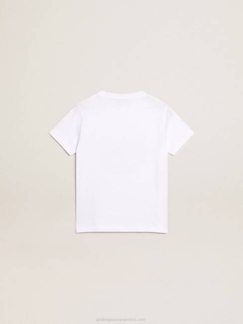 Golden Goosecamiseta de niño blanca con logo rojo estampado en el centro 6846902