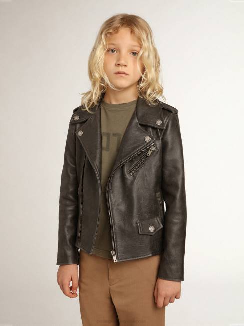Golden Goosechaqueta biker de niño en piel envejecida 6846909