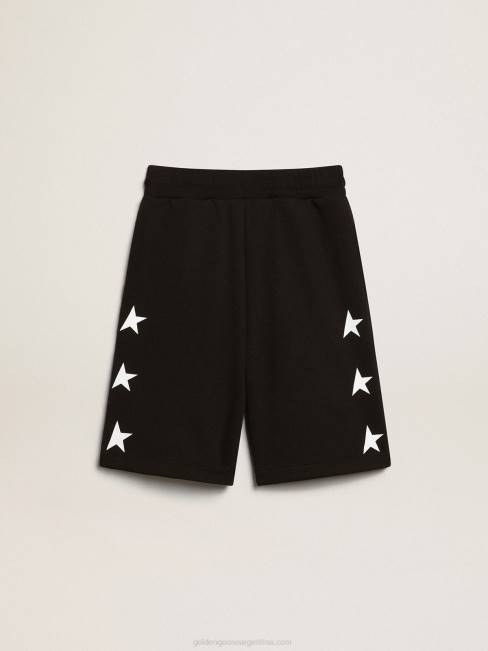Golden Goose niños Bermudas colección estrellas negras con estrellas blancas en contraste 6846887