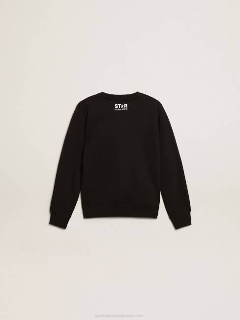 Golden Goose niños sudadera colección estrella negra con maxi estrella blanca en la parte delantera 6846906