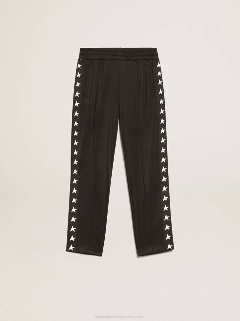 Golden Goose niños joggers negros con estrellas a los lados 6846877
