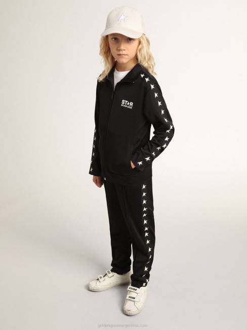 Golden Goose niños joggers negros con estrellas a los lados 6846877